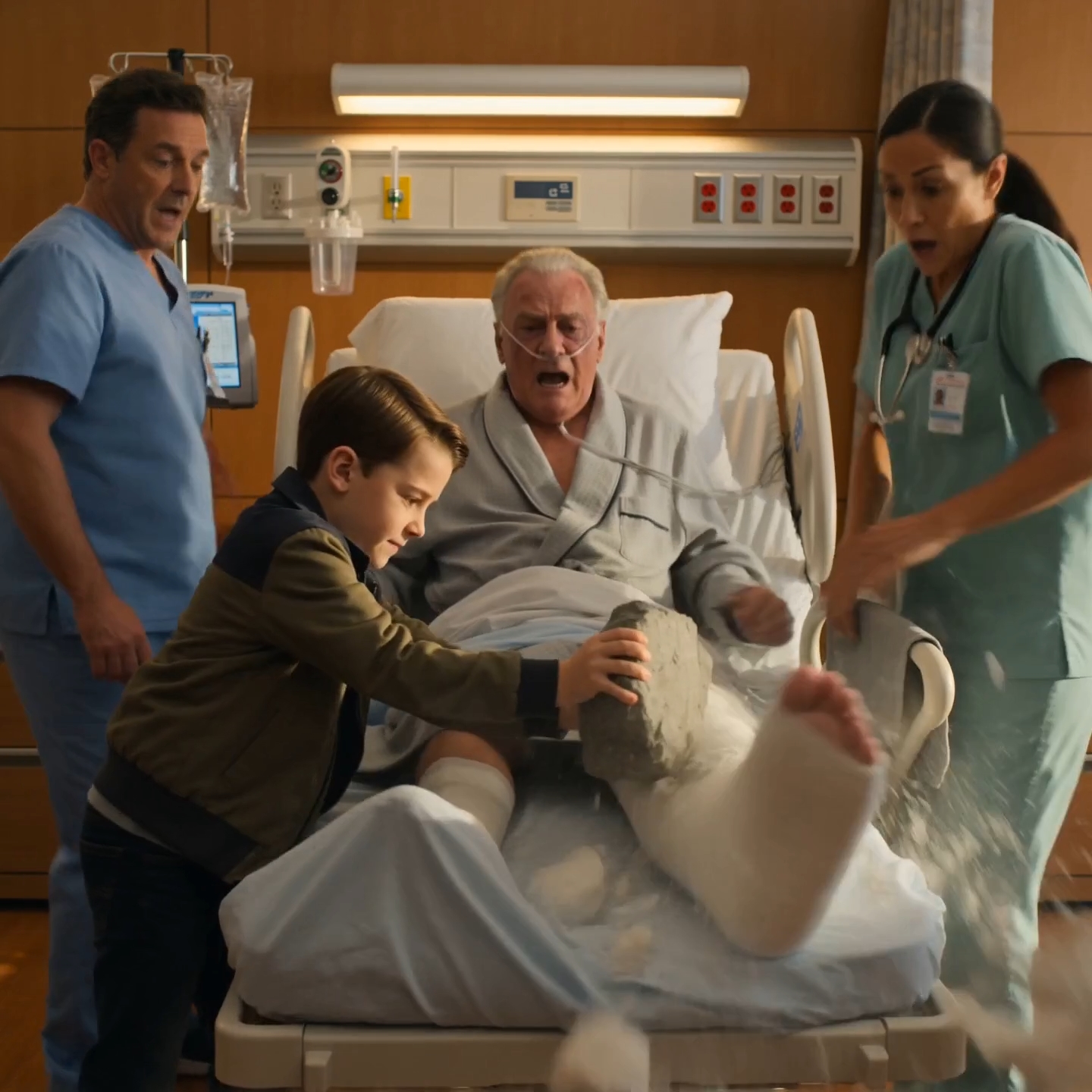 My father-in-law looked at my nine-year-old son in his private hospital suite and said, “What are you supposed to be?” My son answered by smashing the cast on his leg with a creek stone—and the sound that came out of that man was not pain. It was fear.