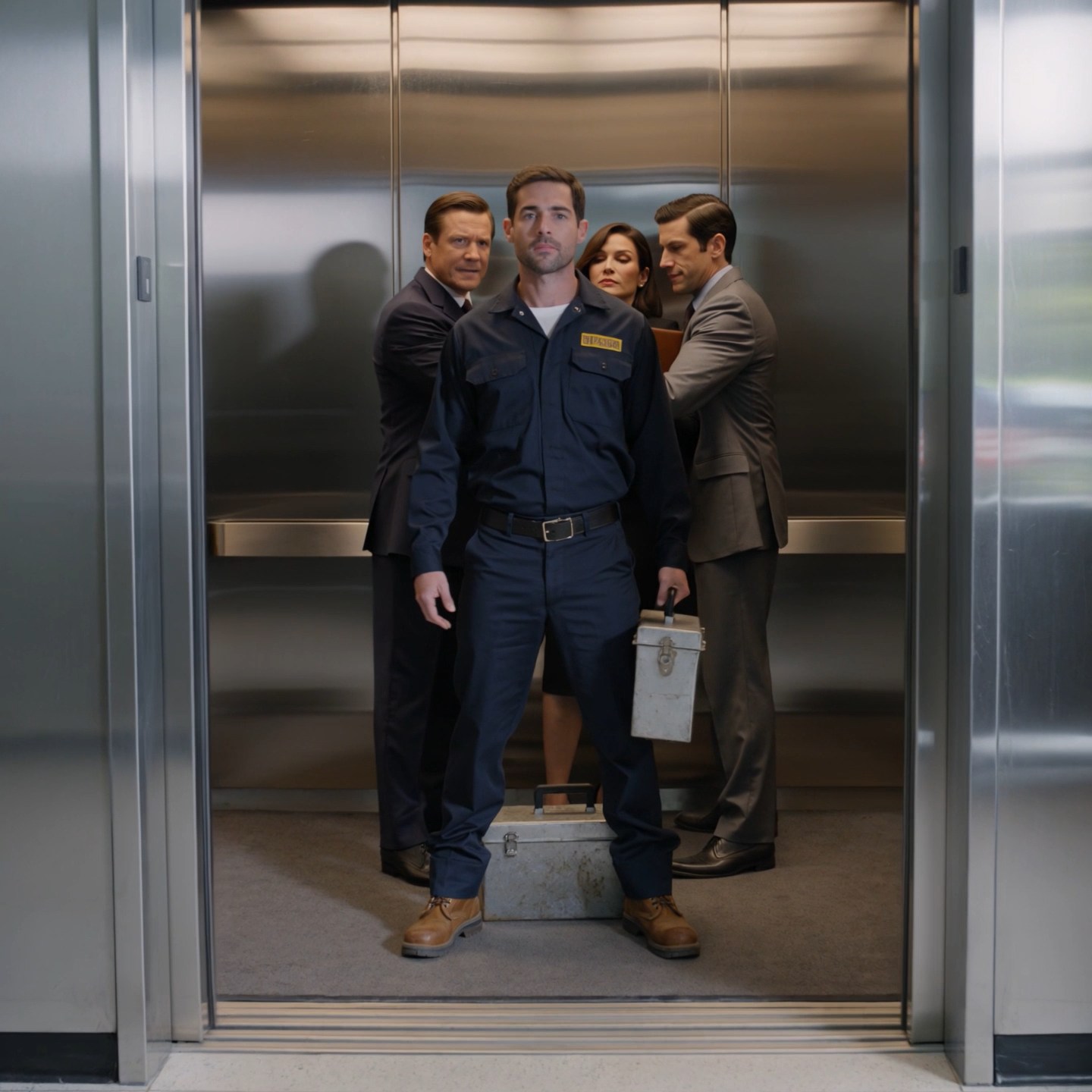 Two men tried to crowd a female CEO inside the elevator of her own Chicago tower. The person who changed the whole morning was not security, legal, or anyone from the board. It was the building maintenance man, and all he did was say six quiet words.