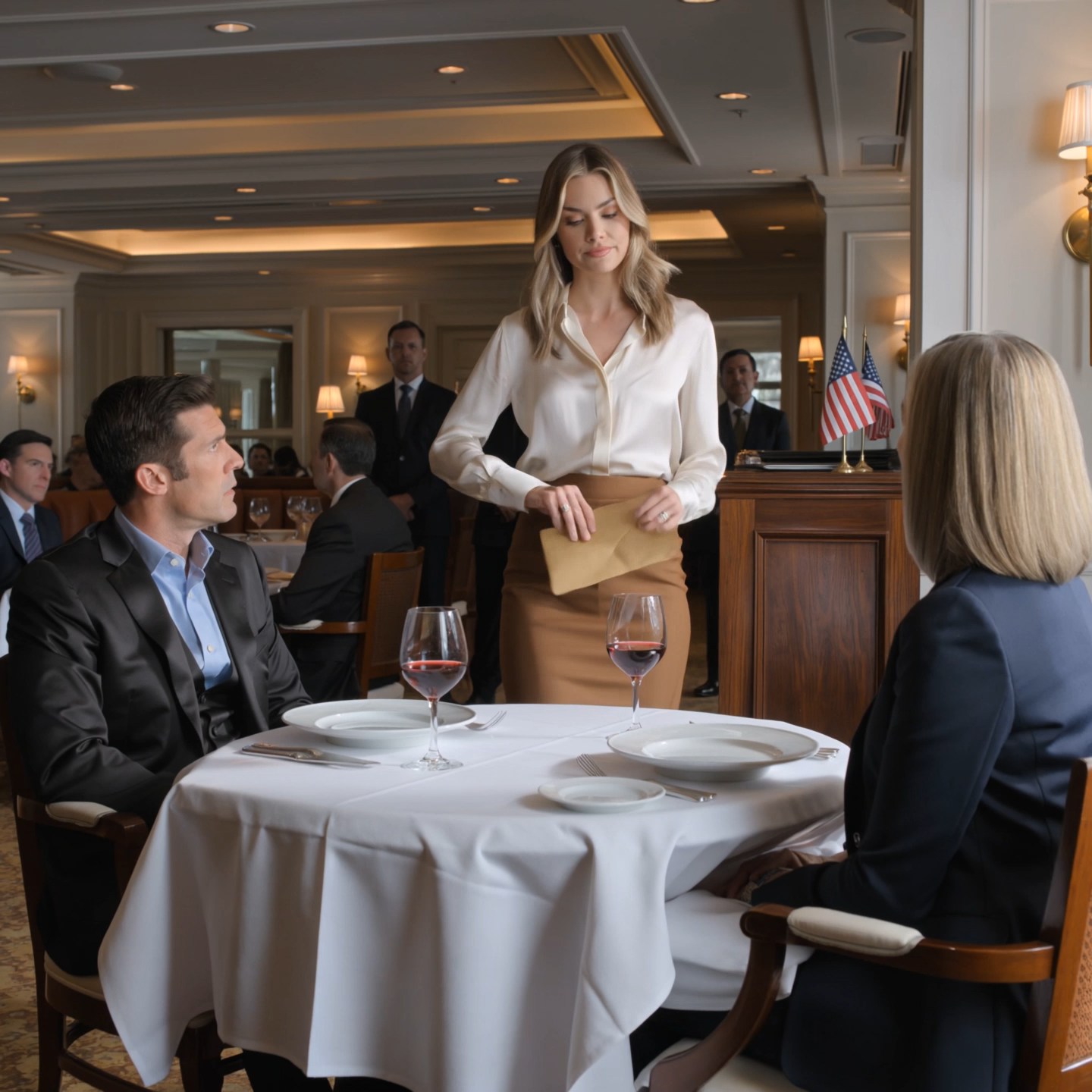 My husband kicked my chair so hard I flew face-first into my salad, and his mother laughed like I was the entertainment. I wiped the dressing off my mouth, stood up in front of the whole restaurant, and reached into my purse for the sealed envelope I had brought to dinner. That was the moment my husband stopped smiling.