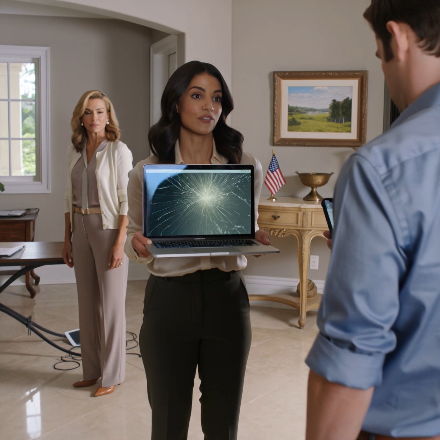 My mother-in-law smashed my laptop and screamed that a wife belongs in the kitchen. My husband backed her up—until his phone rang, his face went white, and I realized his mother had never been the only problem in that house.