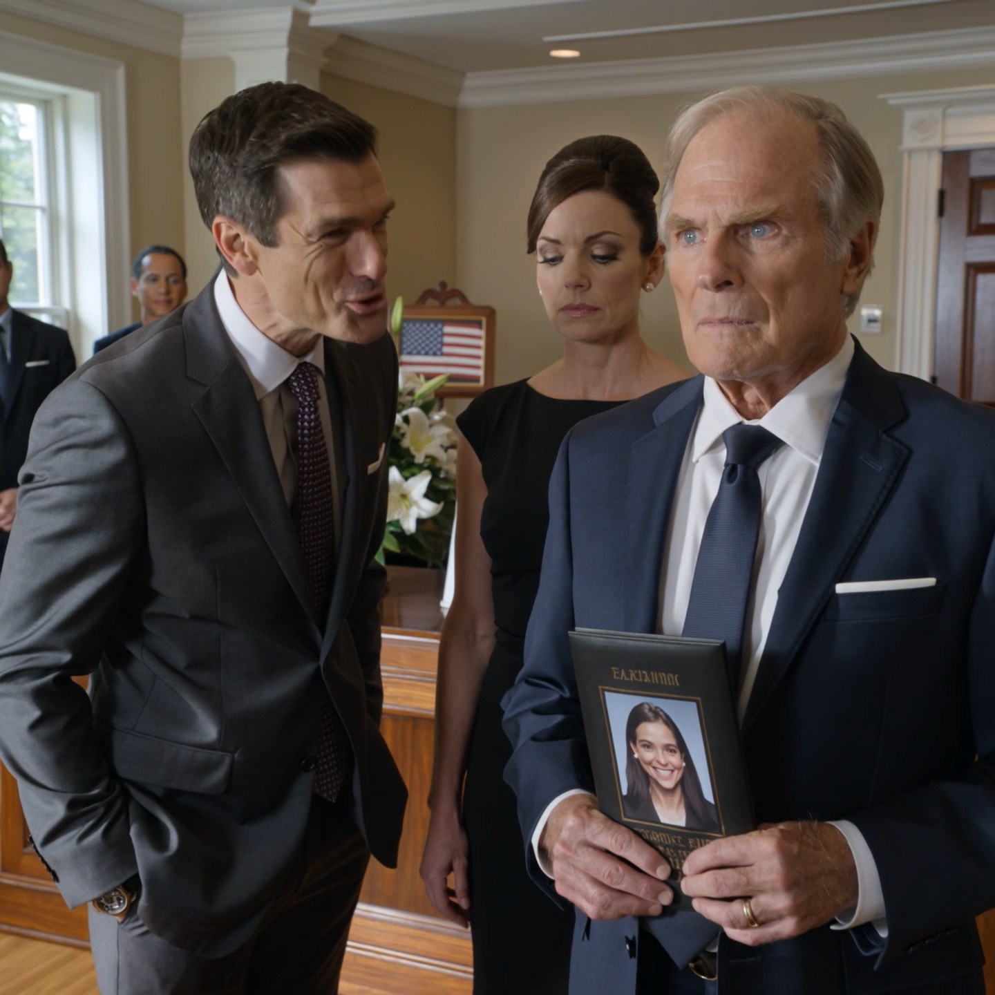 My son-in-law looked at the cheap navy suit I wore to bury my wife and said, “At least Martha doesn’t have to stand next to a failure anymore.” A few people laughed. My daughter looked down. Three months later, he slid power-of-attorney papers across my coffee table—and froze when he realized I hadn’t invited him there alone.