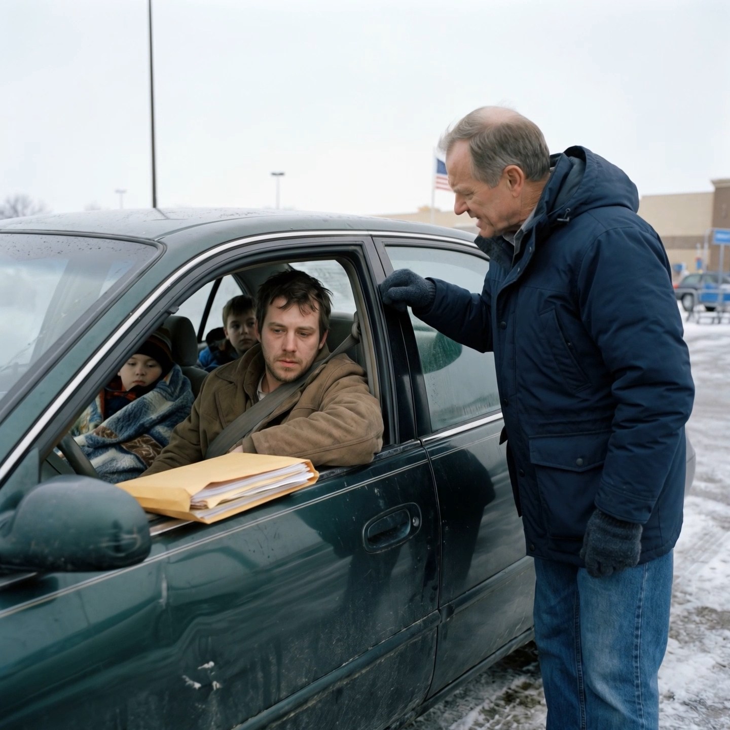 I found my son sleeping in his car with his eight-year-old twins in a Walmart parking lot. When I asked where the $180,000 I gave him for the house had gone, he said, “My wife’s family took everything—and told the court I was mentally unstable.” I looked at my grandsons in the back seat, still asleep under a moving blanket, and said, “Wake the boys up. This ends today.”