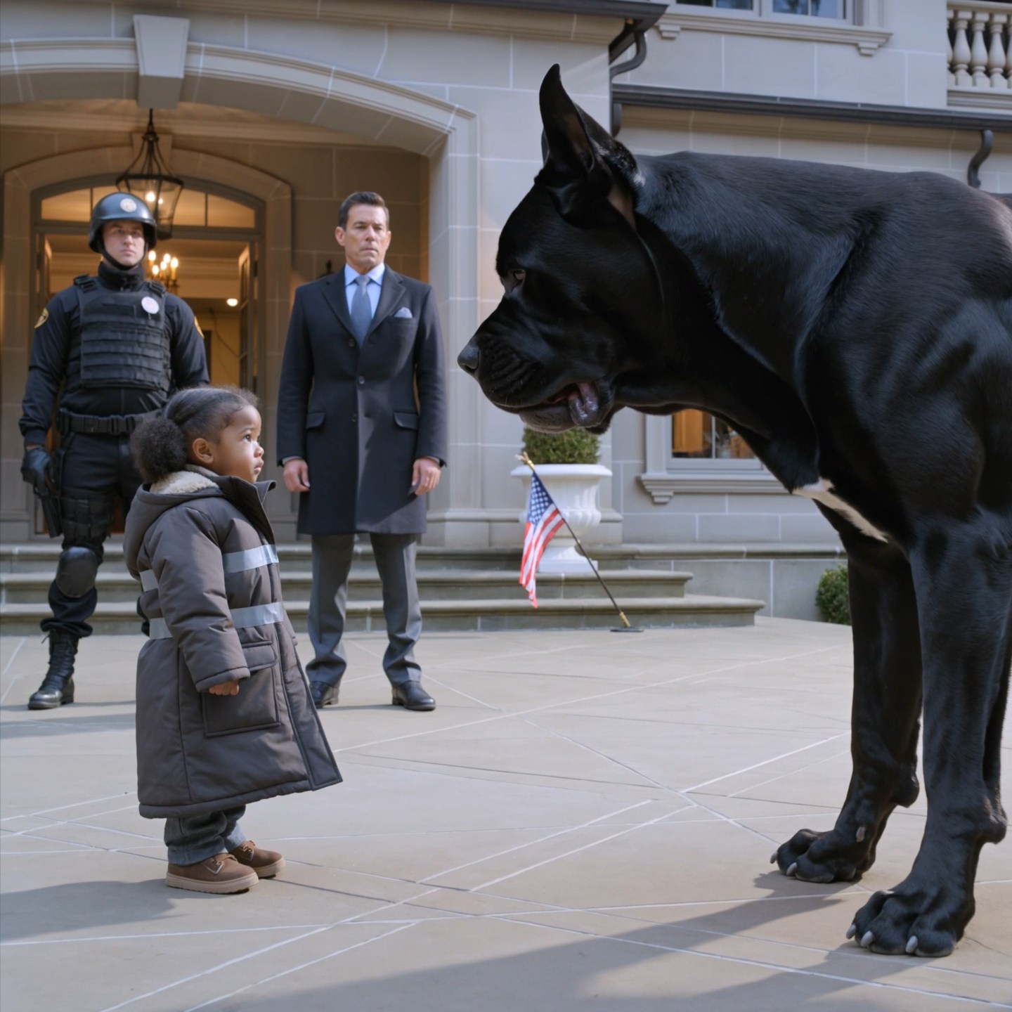 Everyone feared Holden Cross’s guard dog until a freezing little homeless girl slipped into his courtyard, whispered one word, and the beast dropped at her feet. Holden’s face changed before anyone else even understood why.