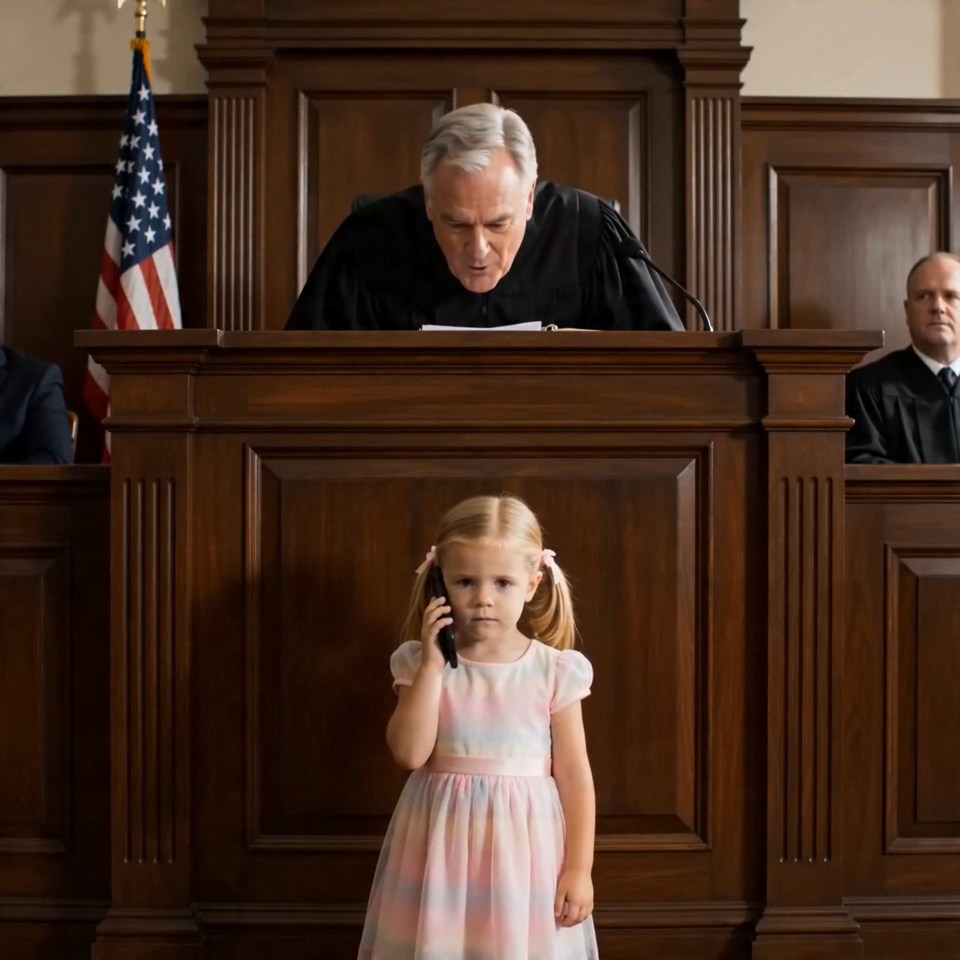 ‘Call whoever you want,’the judge laughed at the little girl in pink. Then the voice on speaker said one name… and the man on the bench went white.