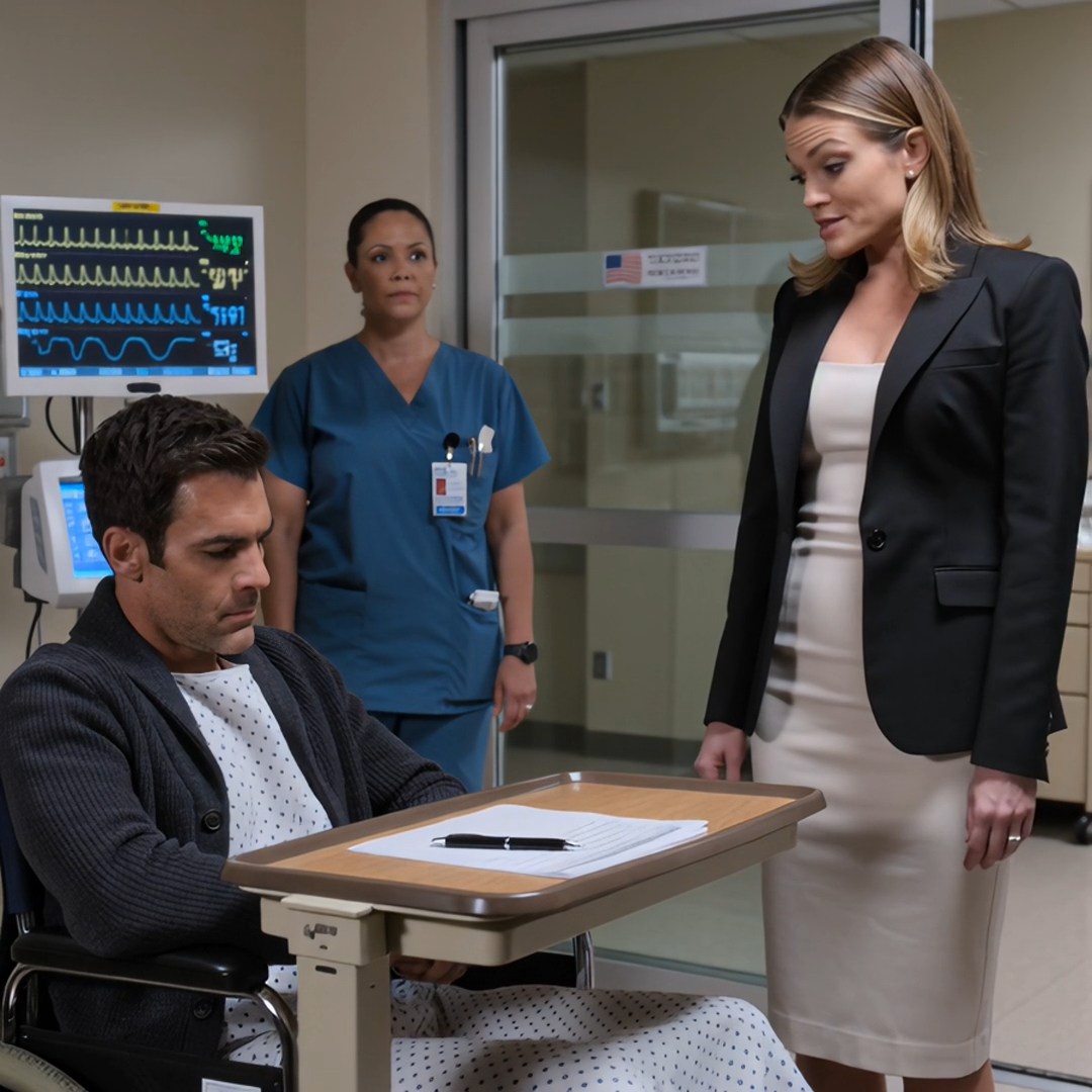 My wife threw divorce papers onto my ICU bed and called me a burden in a wheelchair. I signed immediately — and she never even checked the name at the bottom.