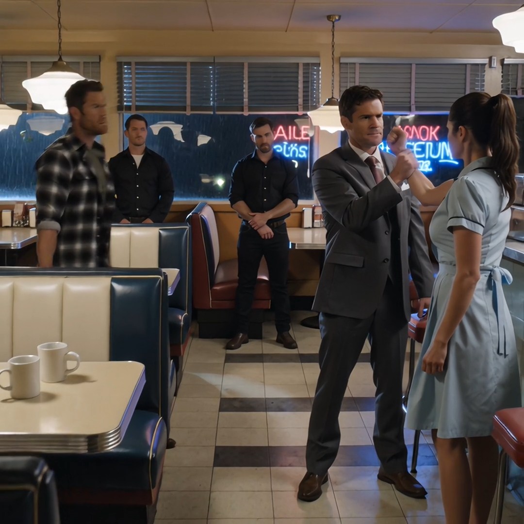 The drunk investor clamped his hand around a diner waitress’s wrist and promised to destroy the single dad who told him to let go.  He was still talking when her face changed.  Because the woman he had just humiliated was not just a waitress.