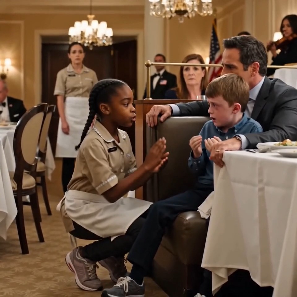 The billionaire’s deaf son was screaming in Savannah’s fanciest restaurant—then the waitress’s 9-year-old daughter signed to him, and the whole room showed its real face.