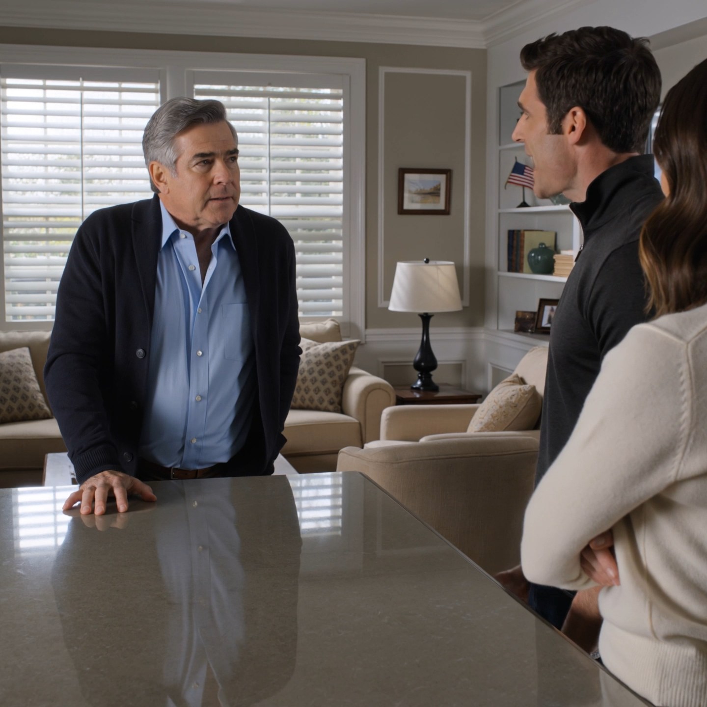 My son looked me in the eye and said, “You’re too weak now.” His wife laughed beside him. I kept one hand on the kitchen table to stay standing—then the man behind them said my name, and all the color left her face.  That was the part Michael didn’t see coming.