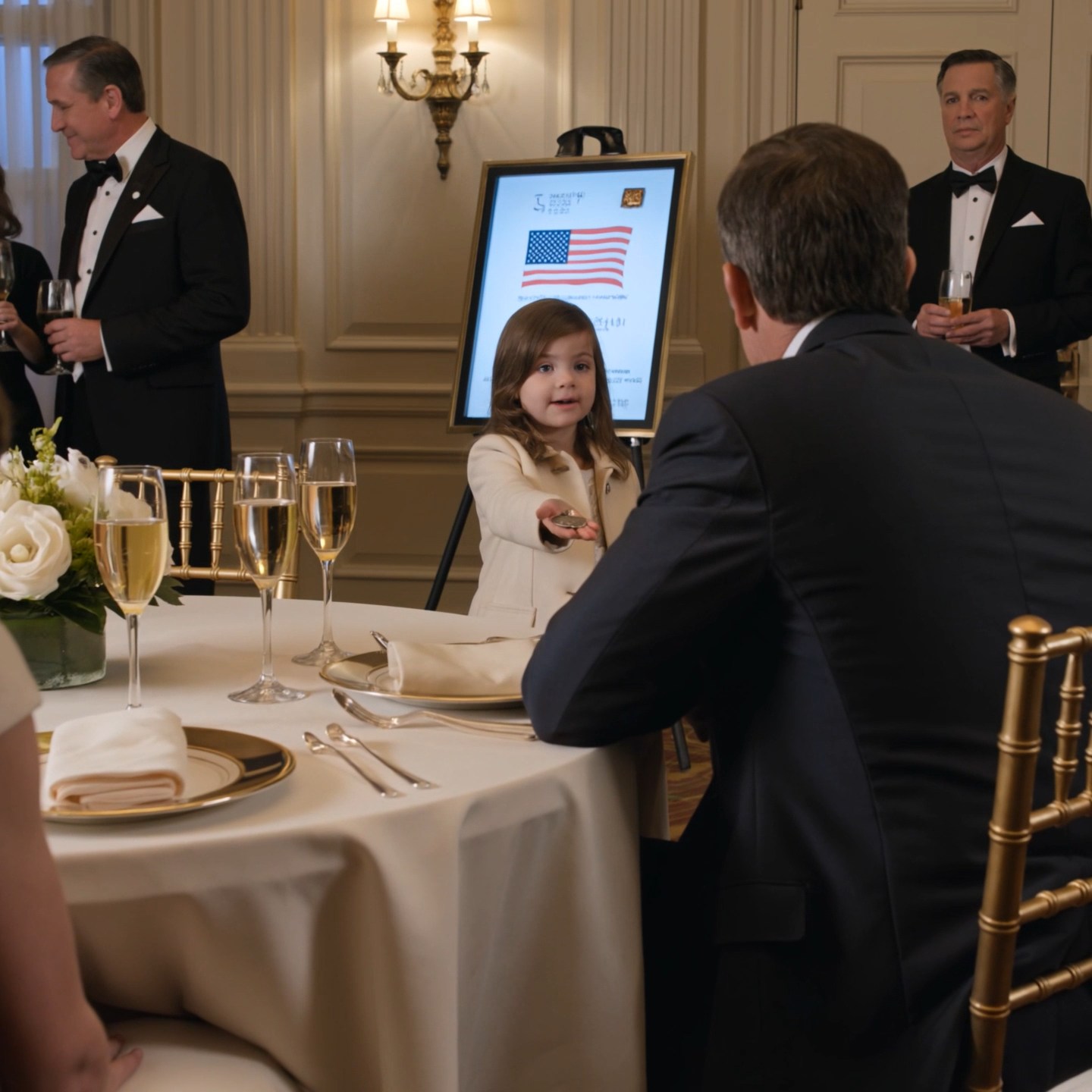 She walked into a private engagement dinner where every seat had a name card, every woman wore silk, and everyone understood she did not belong—then placed a burned locket in front of the one man who had spent twenty years hiding the matching one under his shirt.