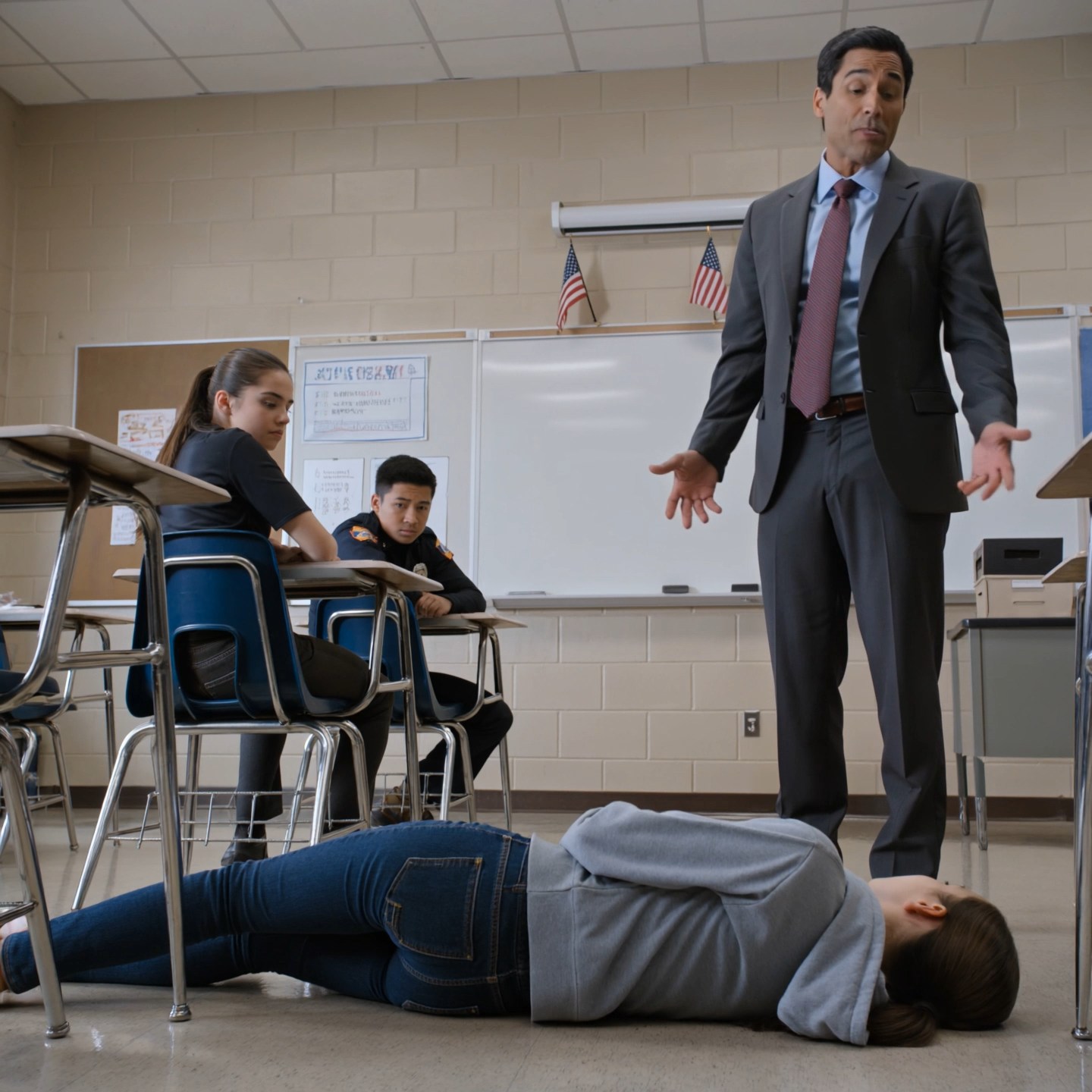 I hit the classroom floor and couldn’t move. My teacher looked at me in front of everyone and said, “She’s faking it.” Then the paramedic ran in, checked my pulse once, and his face changed. When he grabbed his radio, my teacher’s smile disappeared.