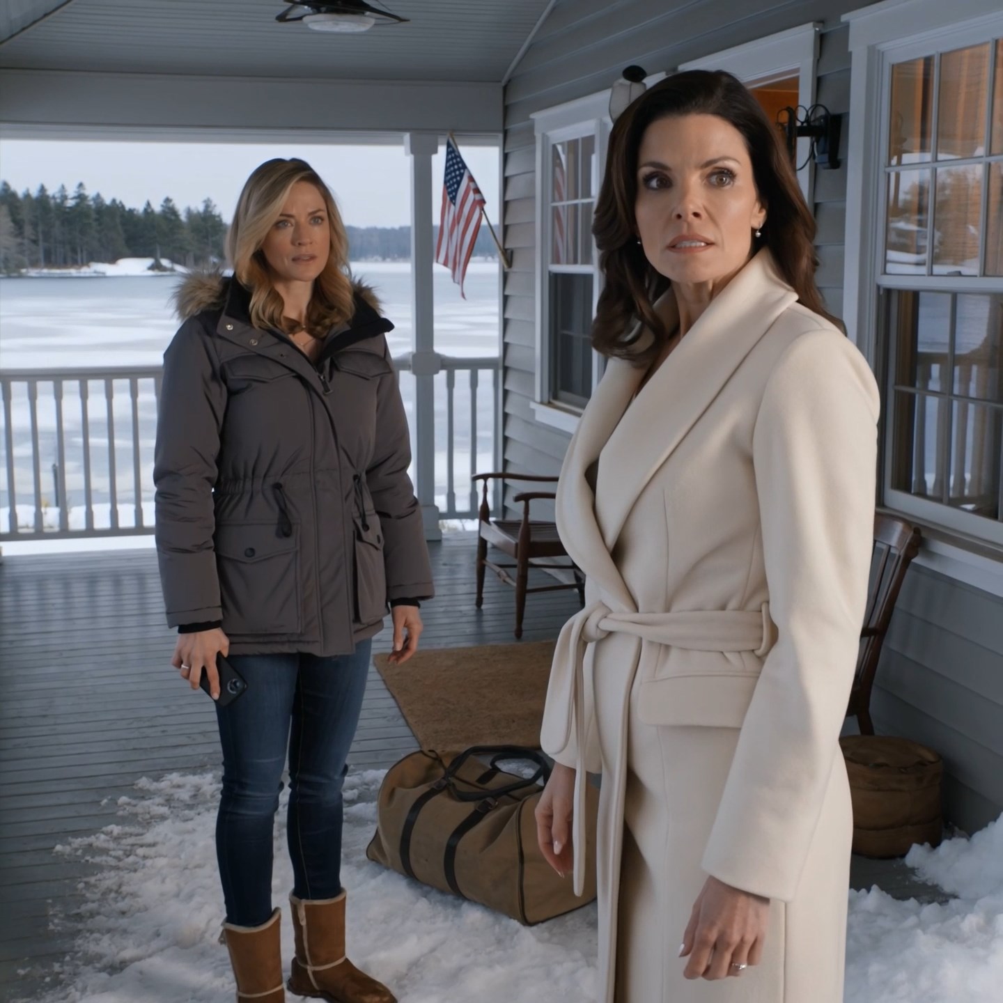 My sister-in-law threw my bags into the snow and said only ‘real family’ belonged at our cabin—so I handed her the deed, watched her smile disappear line by line, and waited for my brother to pull into the driveway before I said the sentence that ended her little takeover.