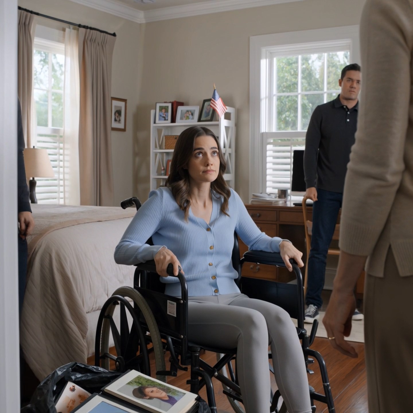 While I was still in a wheelchair, my mother called me a burden and my brother stuffed my life into trash bags to take my room—so I let them wheel me out like a problem they had solved, knowing the signature I made from my hospital bed was about to turn their quiet cruelty into a question the whole town would ask.