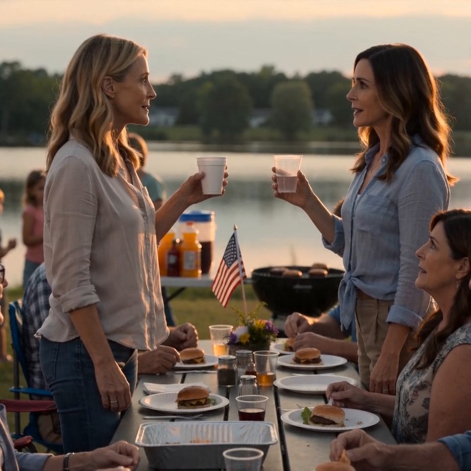 At our family picnic, my sister raised her cup, called me the broke one in front of everyone, and my parents laughed — so I lifted my drink to the one person at that table who should’ve been praying I stayed quiet.