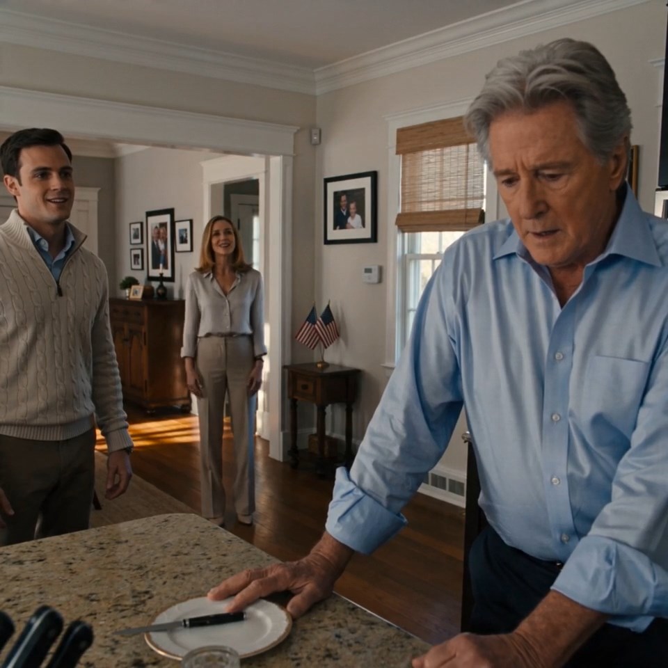 My son saw me steadying myself against the table and said, ‘You’re too weak now.’ His wife smiled and added, ‘Just give up.’ I said nothing—because the voice behind them said my name, and my son went still before he even turned around.