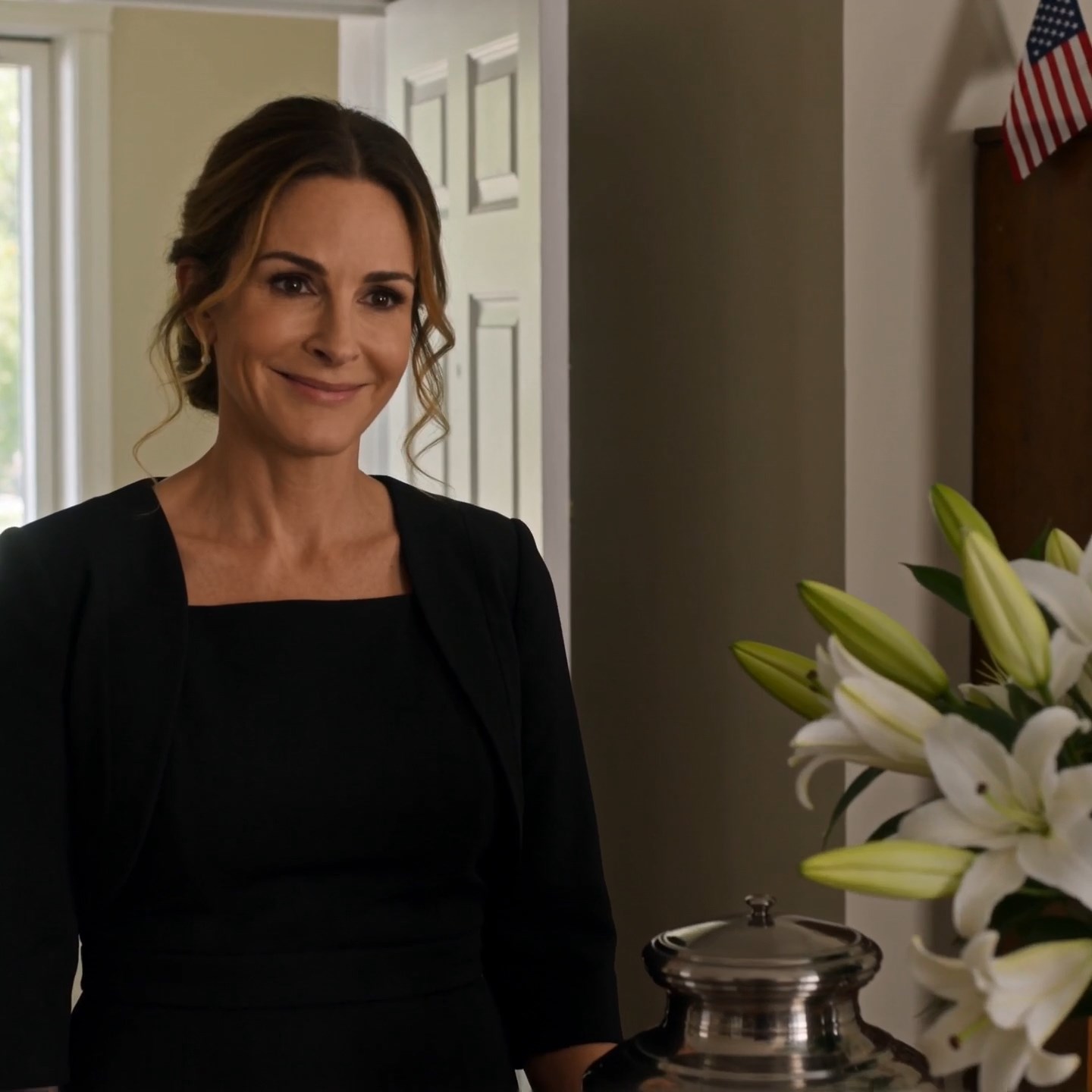 After my husband’s funeral, I came home in my black dress and found his mother packing my bedroom like she owned it. She said, ‘This house is ours now. You’re just the widow.’ So I laughed—because six nights earlier, Bradley had told me exactly what to do if they came before the flowers died.