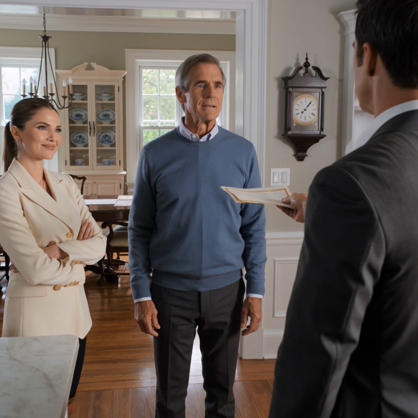 My son walked into my dining room with the signed documents pressed to his chest, his wife smiling beside him like my house and company were already theirs. He said, ‘It’s done, Dad.’ But when I turned to the last page, his attorney saw one line and suddenly stopped talking.
