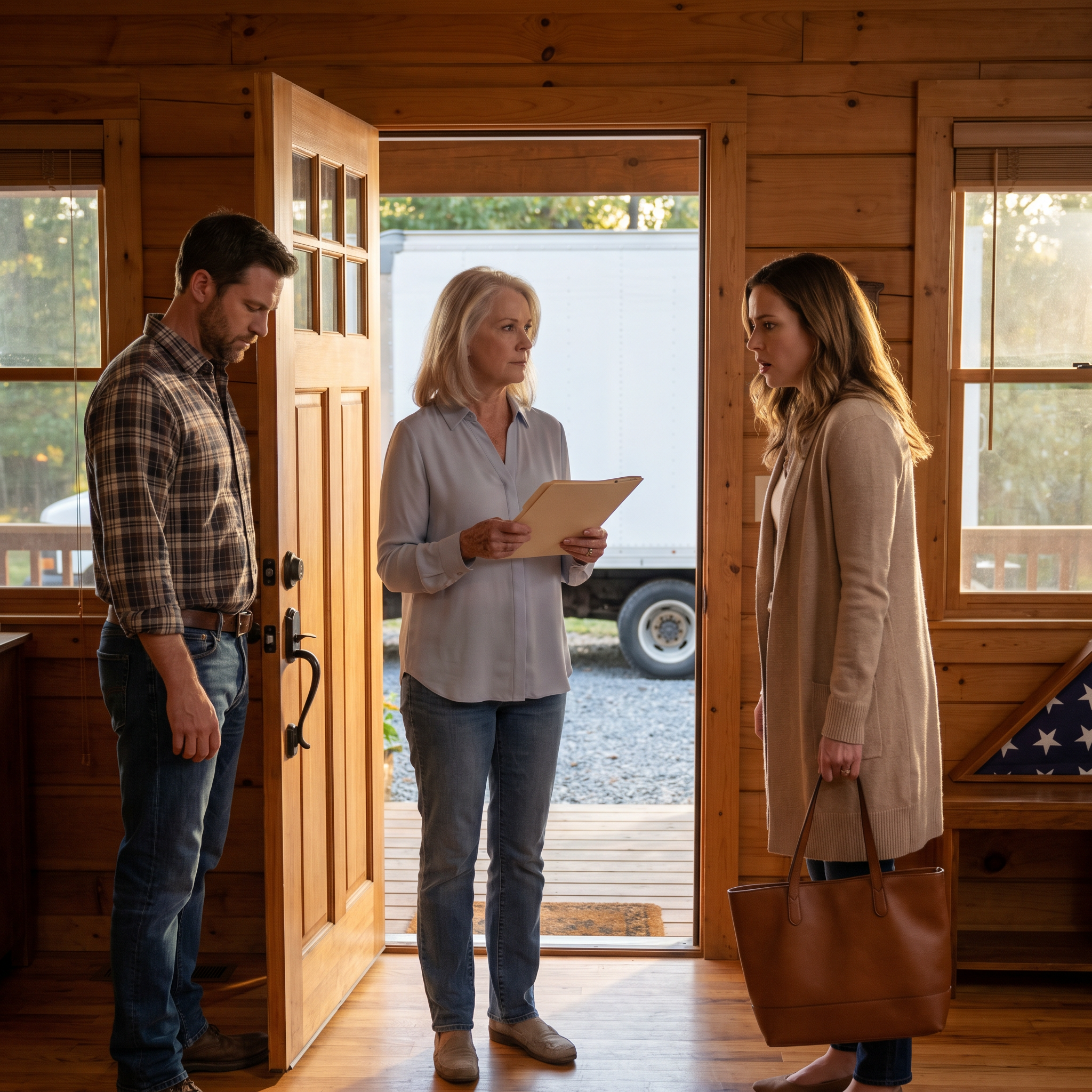 After four years of silence, my daughter-in-law showed up at my lake house with a moving truck and said, ‘We’re moving in with you.’ I looked at my son, waiting for him to stop her. He stared at the floor. She thought she had found her solution. She didn’t know she had just walked straight into mine.
