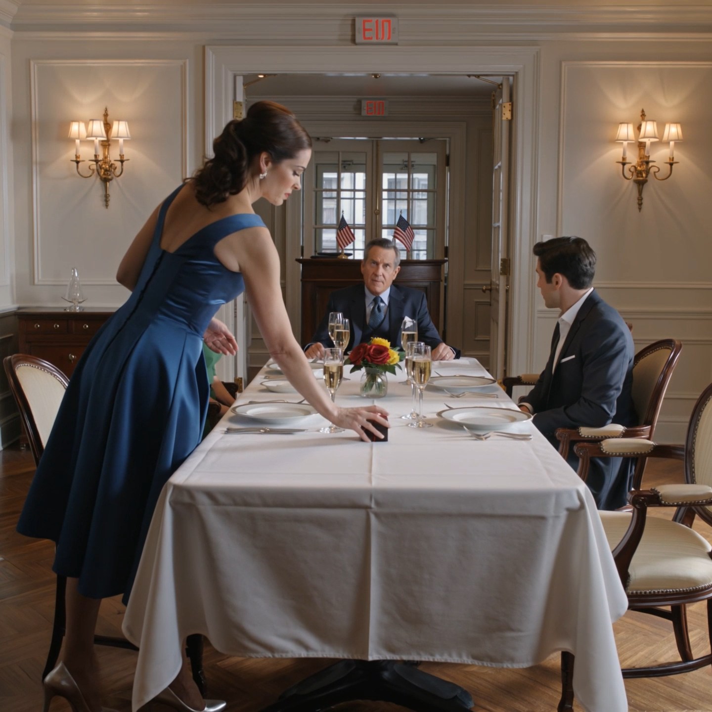 My father had the host block me from my mother’s birthday dinner like I was some stranger who had wandered in off the street. I still walked to the table, set down her gift, and turned to leave—until my sister’s boyfriend pushed back his chair, stared at me across the candles, and said, “That’s my boss.”