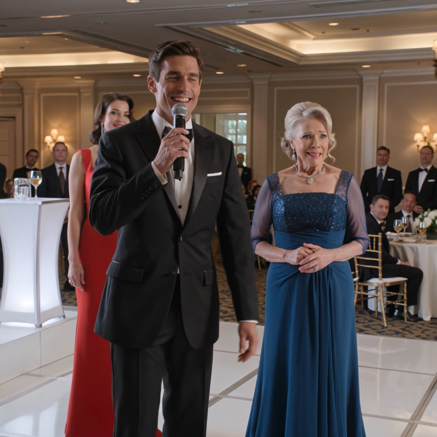 My son auctioned me off for $2 at his charity gala. Then a man in the back stood up and said, “Two million.” The smile fell off my son’s face so fast the whole ballroom felt it.