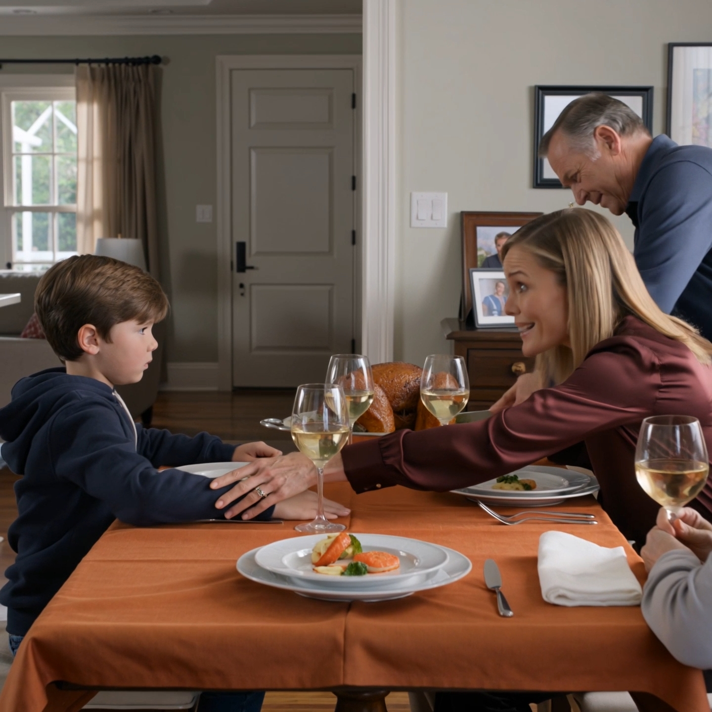 My sister-in-law pulled the Thanksgiving turkey away from my ten-year-old son and smiled while the whole table let it happen. She thought she was embarrassing the easiest child in the room. What she didn’t know was that later that night, I would remove one quiet line from my budget—and by the following week, the sound of her voice would be very different.