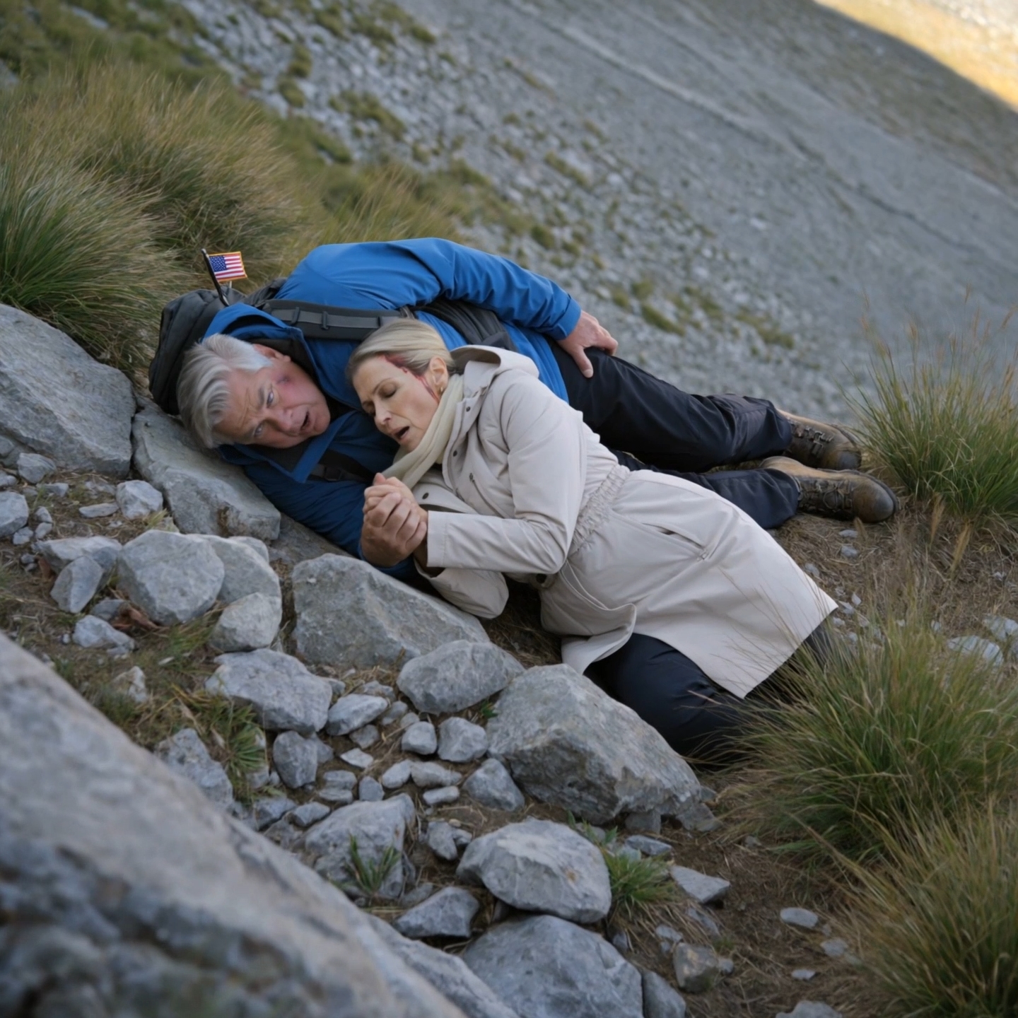 My daughter-in-law sent my wife and me over the edge in the Swiss Alps. Lying on the rocks below, barely conscious, I heard my son ask if we were still moving. Then my wife whispered, “Don’t move. Pretend we’re dead.” When they left, she finally told me the truth.