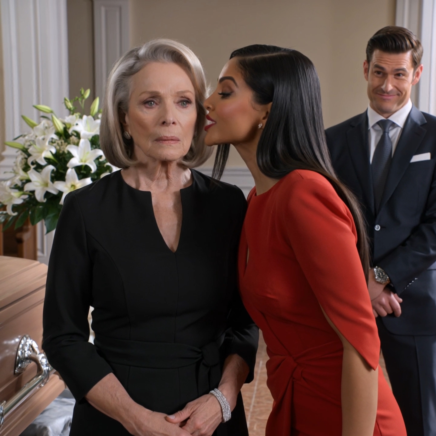 At my daughter’s funeral, her husband’s mistress leaned in and whispered, “I won,” but my daughter had left behind one final instruction that made the whole church go silent.