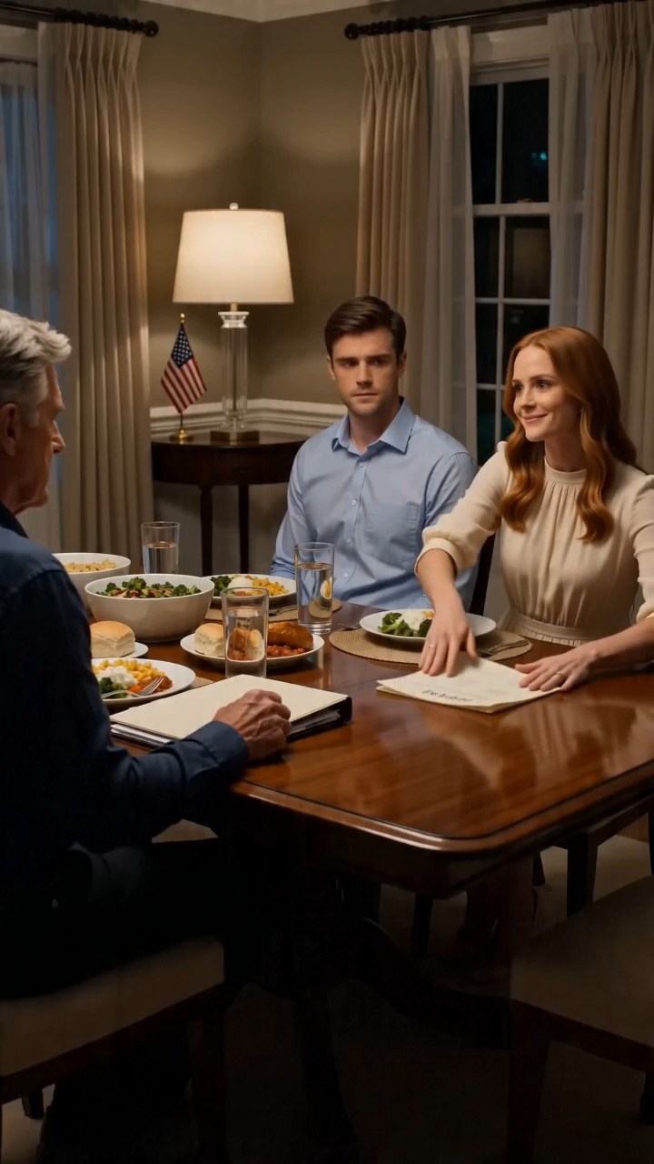 My son’s fiancée slid a $1.8 million wedding bill across my dinner table and smiled like she’d already decided I was paying it. My son said nothing—but the look in his eyes was the same one he had at twelve when something was very wrong. I let her finish, reached for my own folder, and the whole room went still.