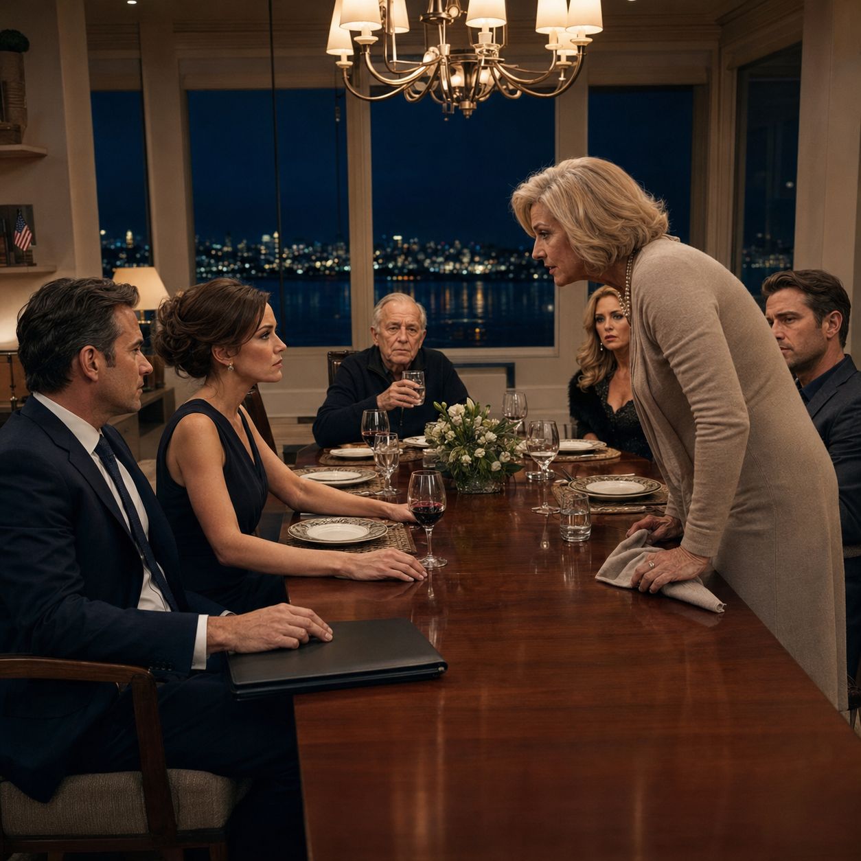 At my father’s final family dinner in my Seattle home, my mother sat beside the sister she helped steal my boyfriend and smiled across my own table. ‘Family deserves grace, Sophia,’ she said. She thought I was still the quiet daughter she could erase. Then my husband opened the folder with my name on every page — and that rebellion was put down…