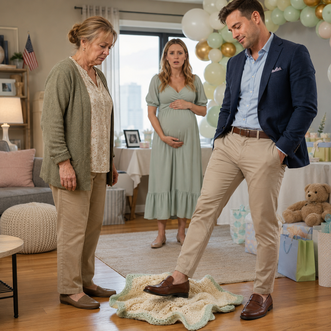 I drove six hours to my daughter’s baby shower with a blanket I spent ten months making. Her husband dropped it, stepped on it, called me ‘just a lunch lady,’ and my daughter froze. By the next morning, I had made one phone call he never saw coming.