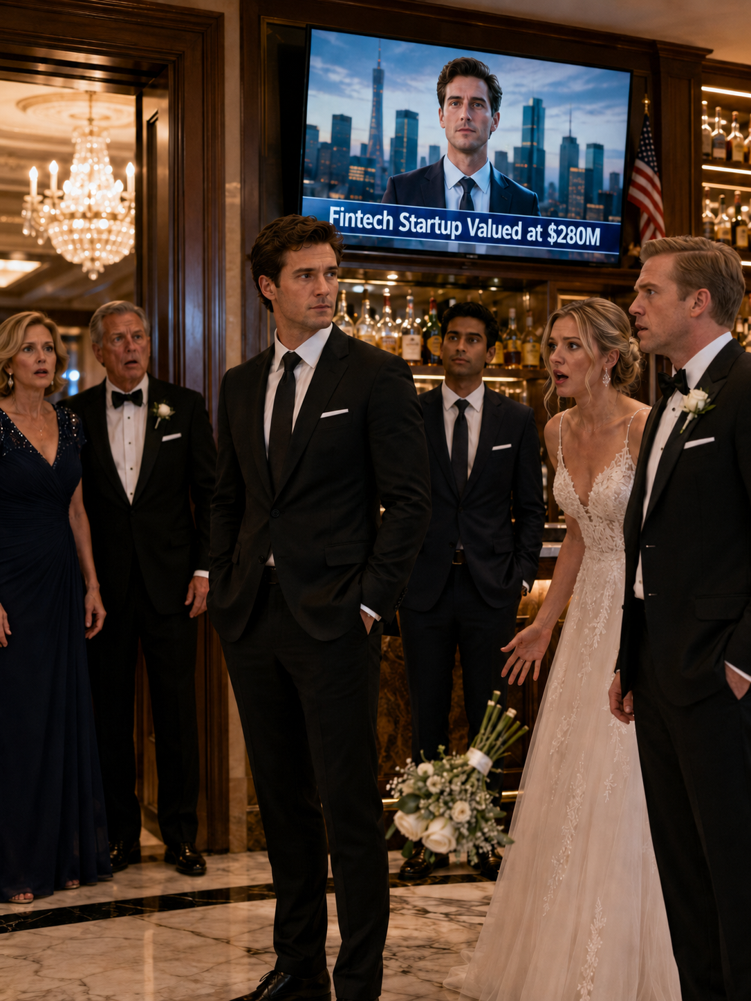 💼 ‘Your cousin’s marrying a hedge fund manager. Your situation would be… awkward.’ My mother said it softly, like she was doing me a favor. Dad agreed. I said, ‘Understood,’ and let them keep believing I was the broke son who coded in a small apartment—until the wedding reception TV switched to CNN, my face filled the screen beside ‘Fintech startup valued at $280M,’ and the detail under my name made the groom’s entire family stop smiling. 📺💐