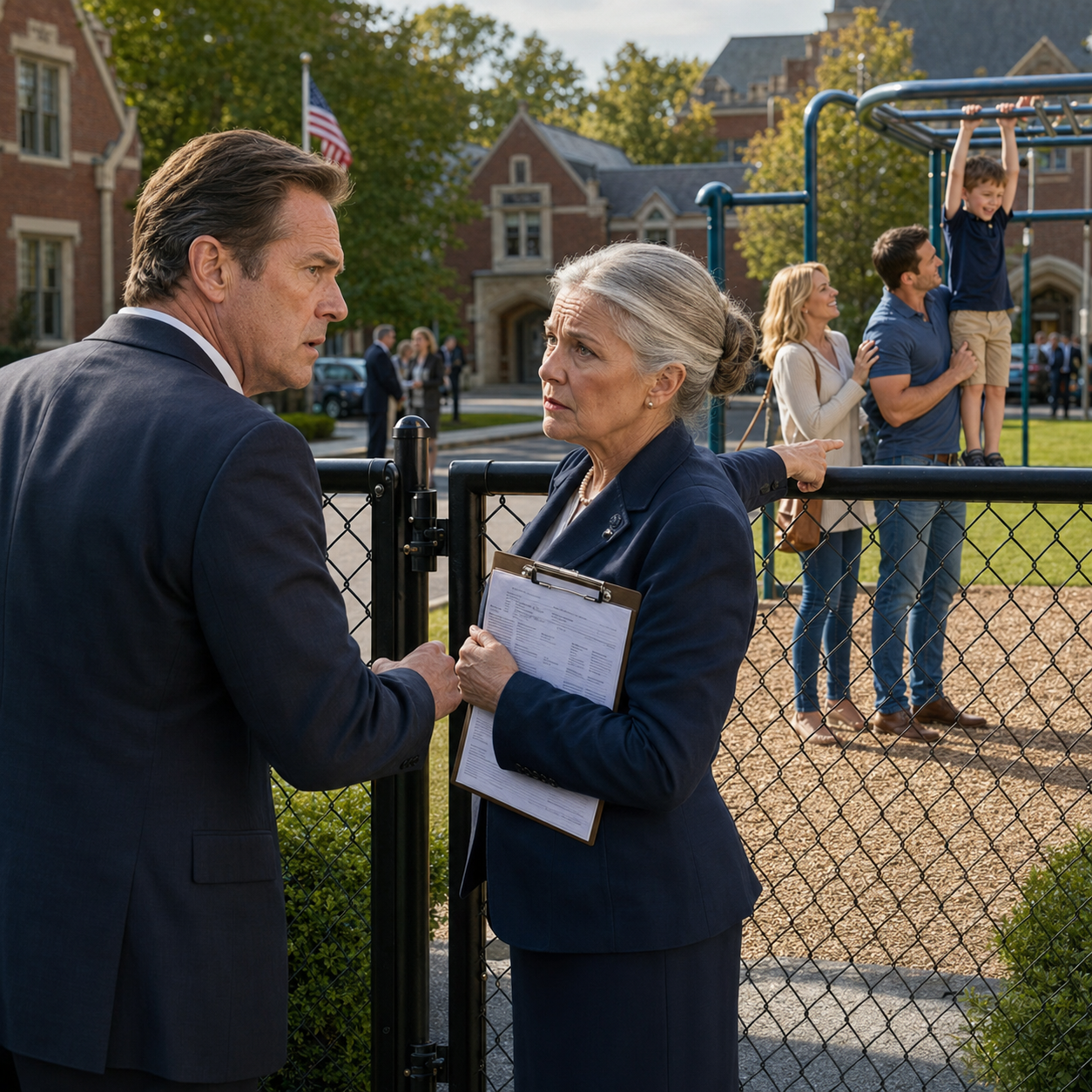I went to my son’s private school to surprise him with ice cream. The principal stopped me at the gate and said, “I’m sorry, his father is already here.”