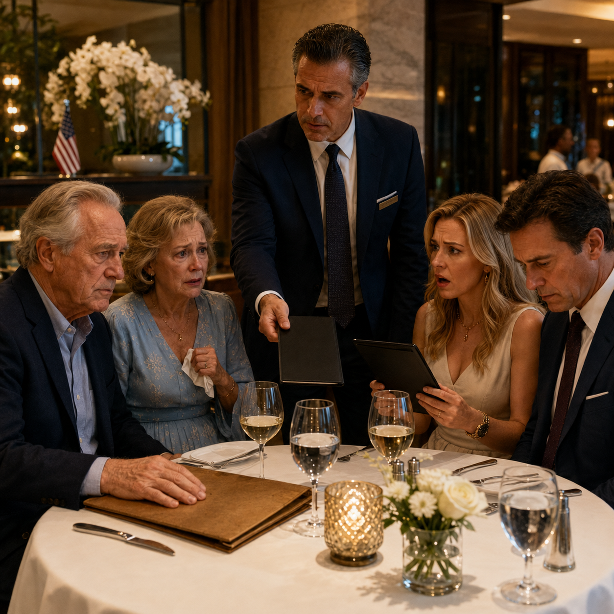 My daughter-in-law told the waiter, ‘We’re not paying for her,’ and my son nodded beside his sick mother like she was just another charge on the bill—so I kept eating, because the one person in that restaurant who knew the truth was already walking toward our table.