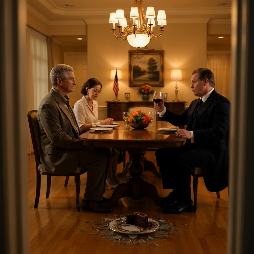 ‘Want dinner? Get on your knees and lick it off the floor,’ my son-in-law said after knocking my plate out of my hands.  The chocolate cake my daughter baked — her late mother’s recipe — split across the hardwood in front of his law firm friends.