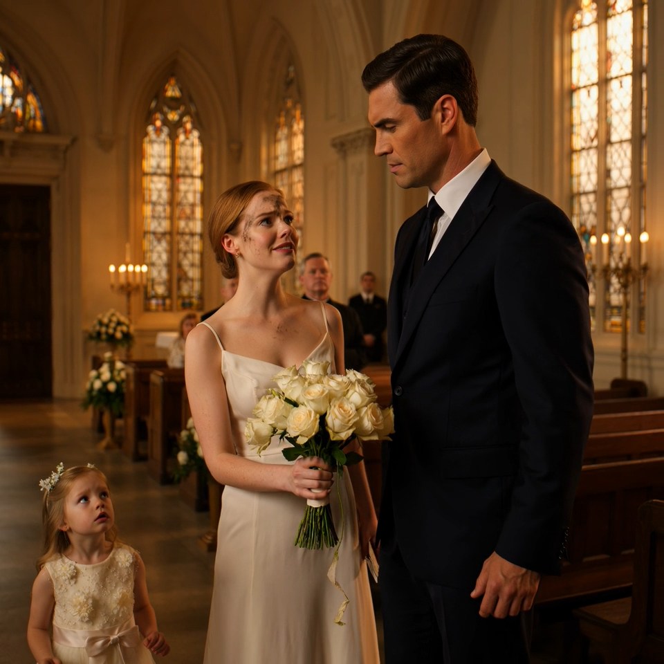 The groom refused Emma at the altar because her five-year-old daughter was “another man’s responsibility,” but when the cathedral doors slammed open and Alexander Vulkov walked in, Greg’s mother went pale before he looked at the priest and said, “Then she’s mine.”