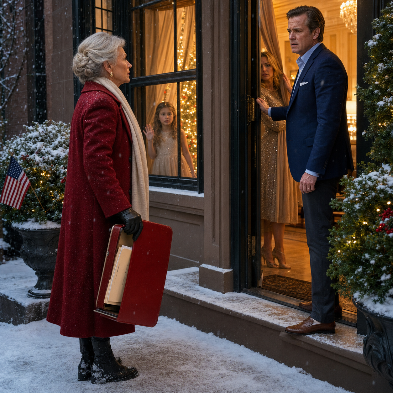 On Christmas Eve, I flew from Arizona to my son’s Upper West Side townhouse with cookies, a knitted scarf, and a red suitcase holding the $29 million surprise I planned to give him—until my granddaughter pressed her little hands to the window and shouted, ‘Grandma’s here!’… and my son pulled her away, told his wife to mute the doorbell, and said, ‘Pretend we’re not home. She’ll go away.’