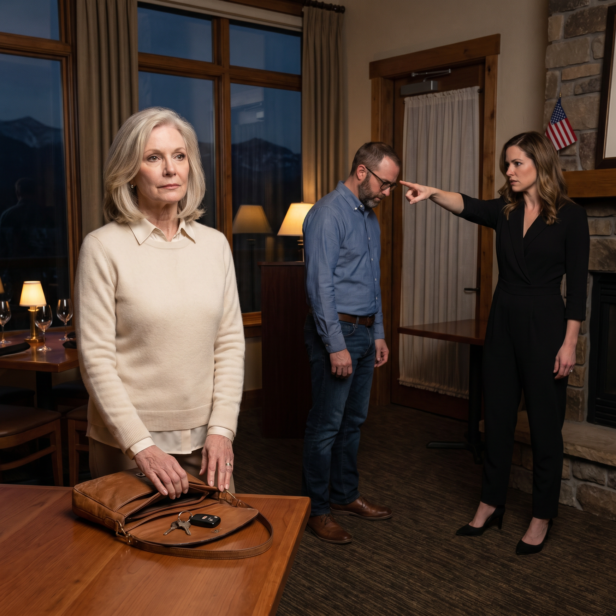 The first night of the mountain vacation I helped fund, my daughter-in-law pointed me to a shadowed corner table like I was unpaid help, then laughed that I was too old to keep up. I smiled, let them plan their perfect luxury morning without me—then at breakfast, they discovered the Audi, the suite, and the comfort they’d been bragging about all had one name on the paperwork: mine.