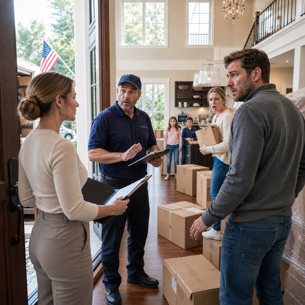 I secretly bought my $1 million dream home after six years of working myself to the bone. On moving day, I pulled up and found my sister’s husband moving his whole family in. I smiled, opened the front door wider, and let them keep unloading—until the lead mover checked the paperwork and said, ‘. This isn’t what we were told.’