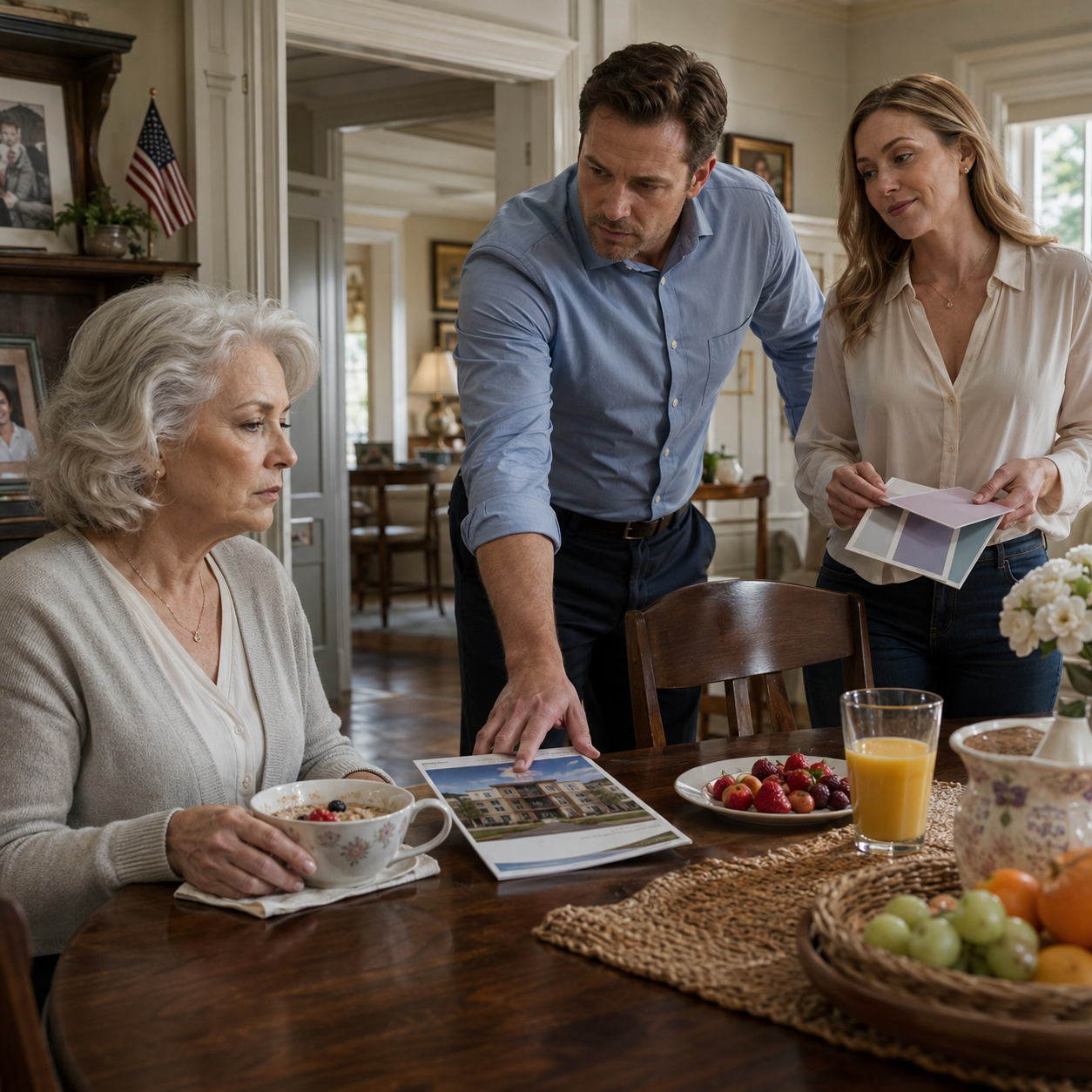 My son slid a senior-apartment brochure across my breakfast table and said he needed my bedroom for his future baby. I slid it back and said one word: no. Three weeks later, he walked into my dining room and realized the woman he had underestimated was not nearly as simple as he thought.