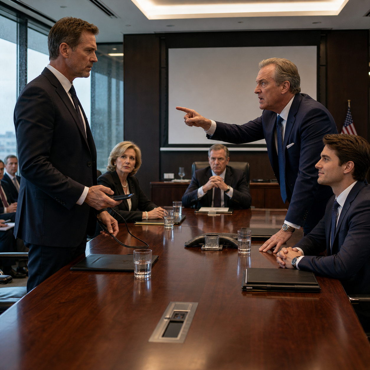 The Executive VP pointed at me in the boardroom and said, ‘Apologize to my son or clean out your desk.’ His son smirked like the $200 million disaster was already mine to carry. I connected my phone to the projector, pressed play—and before the second voice spoke, the board knew I hadn’t come to apologize. I’d come to expose them.